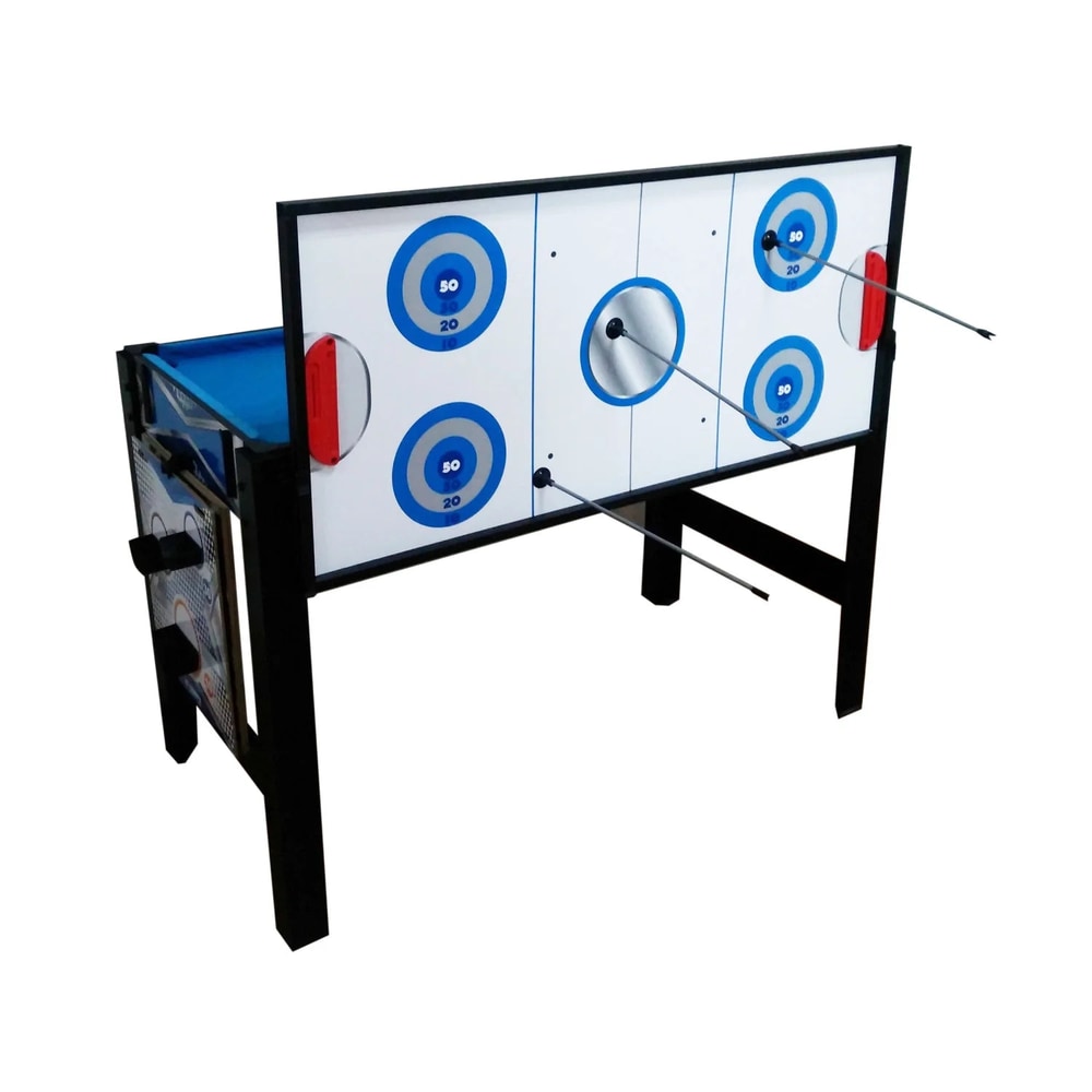 13-In-1 Combo Game Table Includes Basketball, Table Tennis, Billiards, Push Hockey, Launch Football, Baseball, Tic-Tac-Toe, and Skee Bean Bag Toss