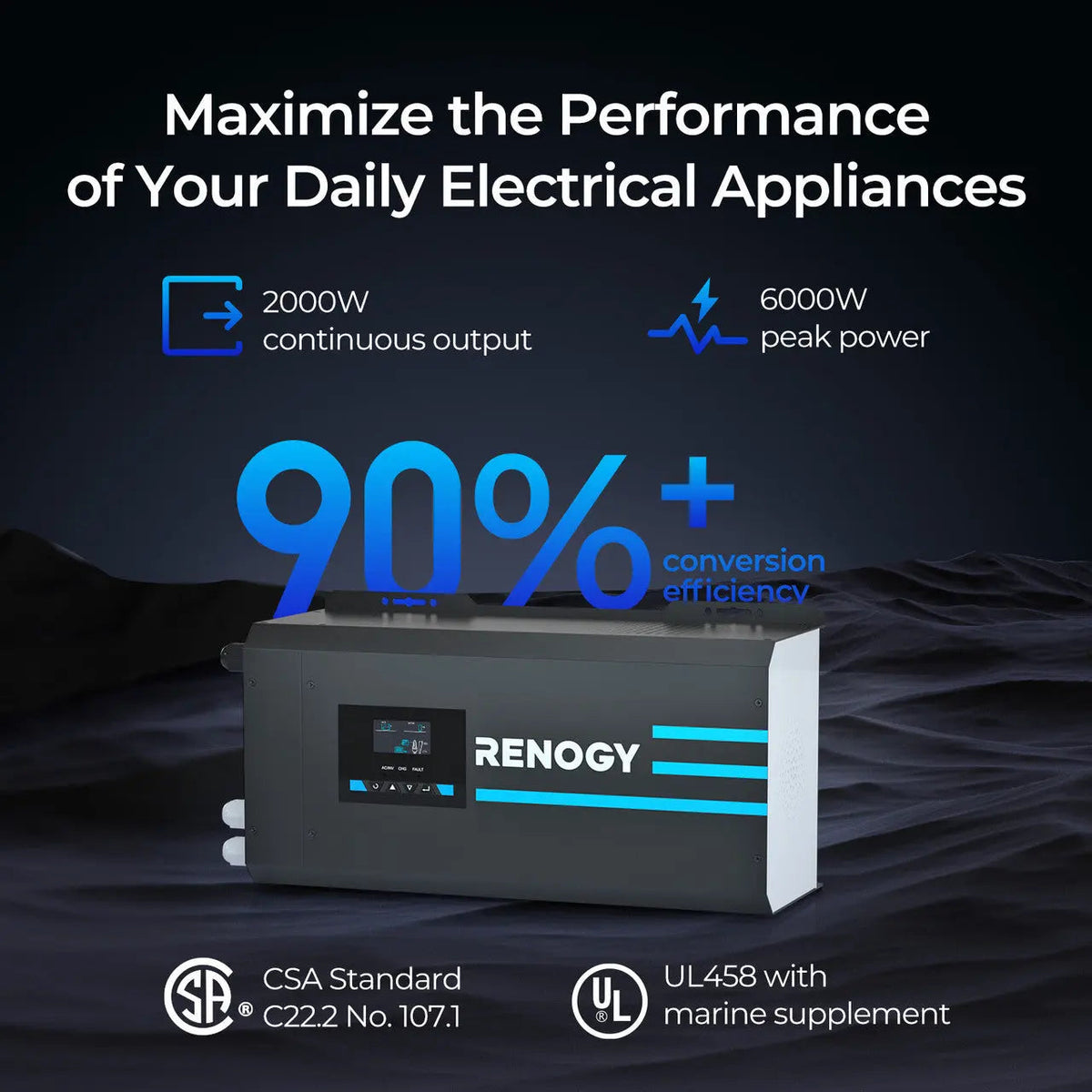 Renogy 2000W 12V Pure Sine Wave Inverter Charger - view 7