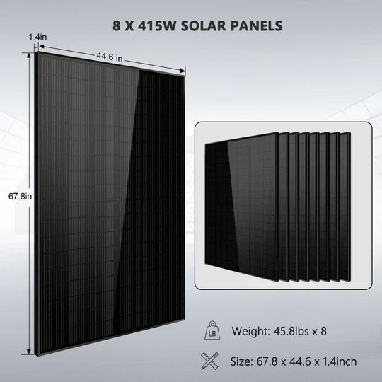 SunGold Off-Grid Solar Kit | 6.5kW or 8kW Split-Phase 120V/240V Inverter, 10.24-20.48 kWh LiFePO4