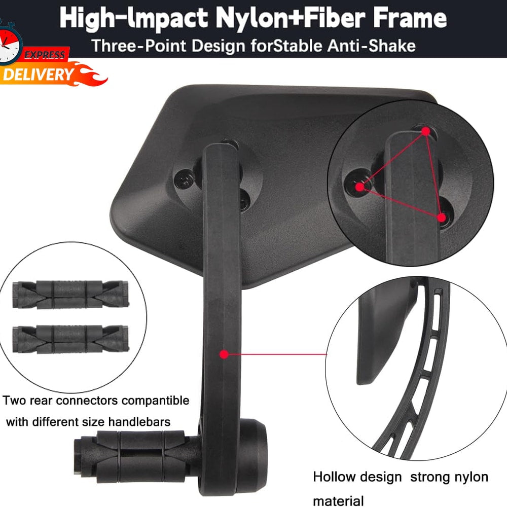 1 Pair Bike Mirror Handlebar End Mount Bicycle E-Bike Mirrors, HD Glass Convex
