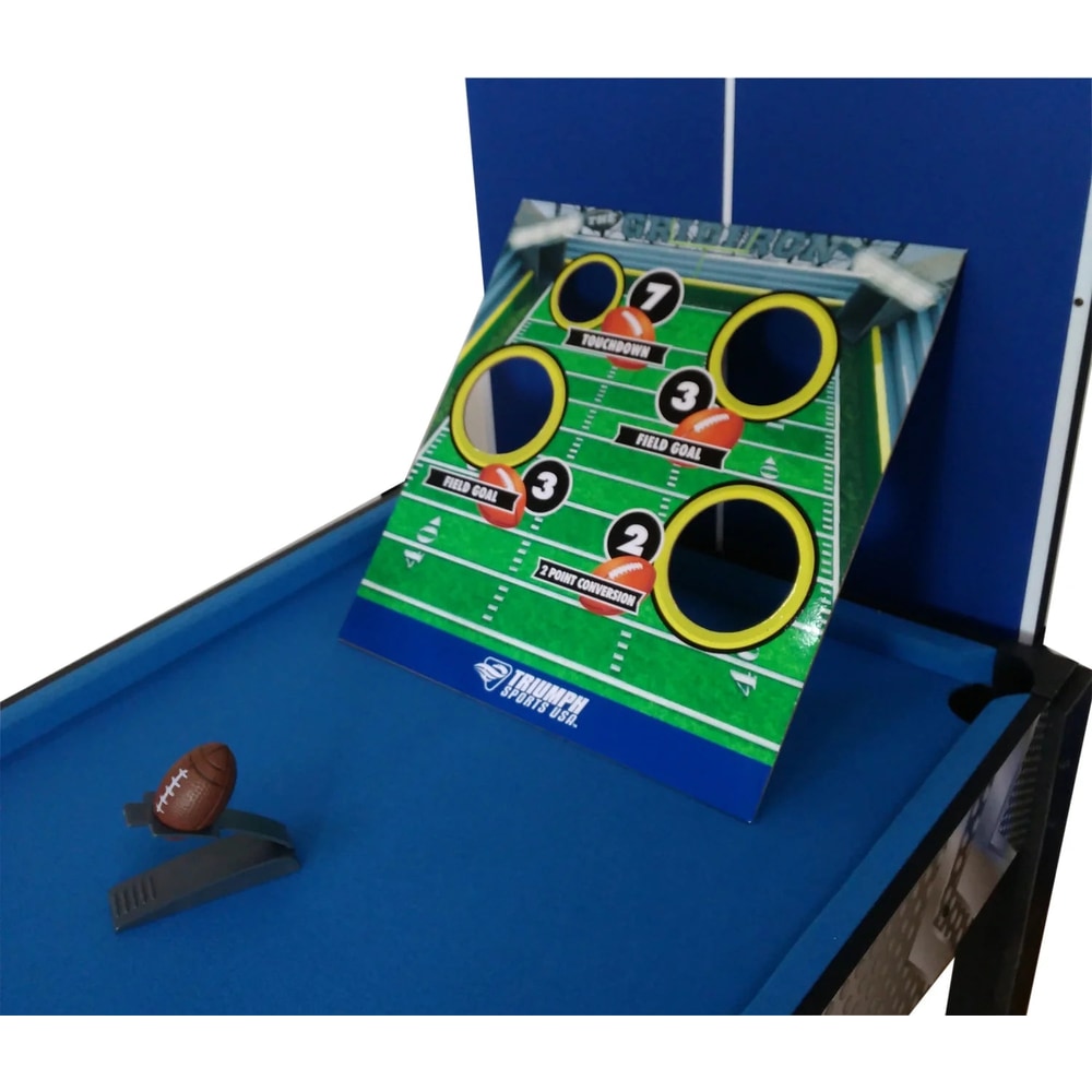 13-In-1 Combo Game Table Includes Basketball, Table Tennis, Billiards, Push Hockey, Launch Football, Baseball, Tic-Tac-Toe, and Skee Bean Bag Toss