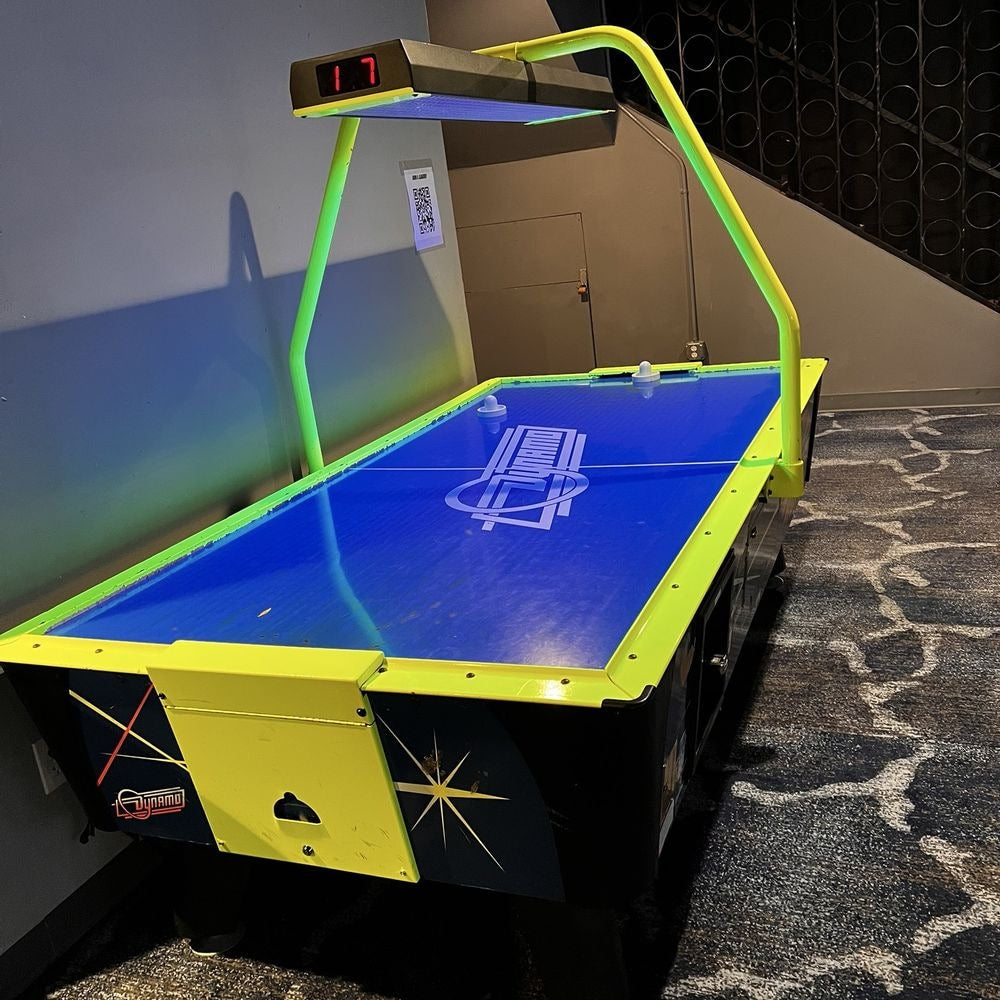 Dynamo Cosmic Hot Flash Air Hockey Table | Black-Light UV Graphics, Dyna-Blast Blower, LED Scoring