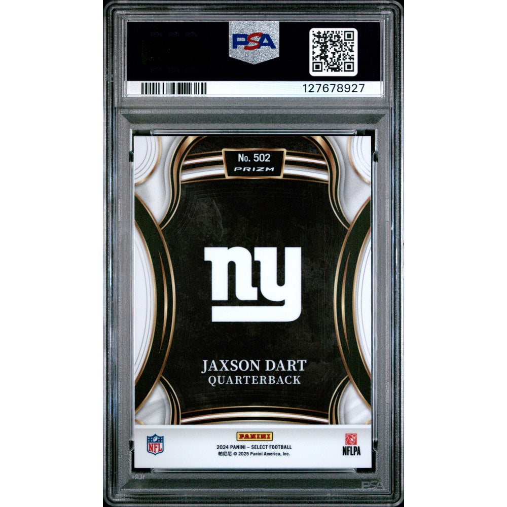 Graded 2024 Panini Select Jaxson Dart #502 XRC Silver Prizm Rookie RC Football Card PSA 10 Gem Mint