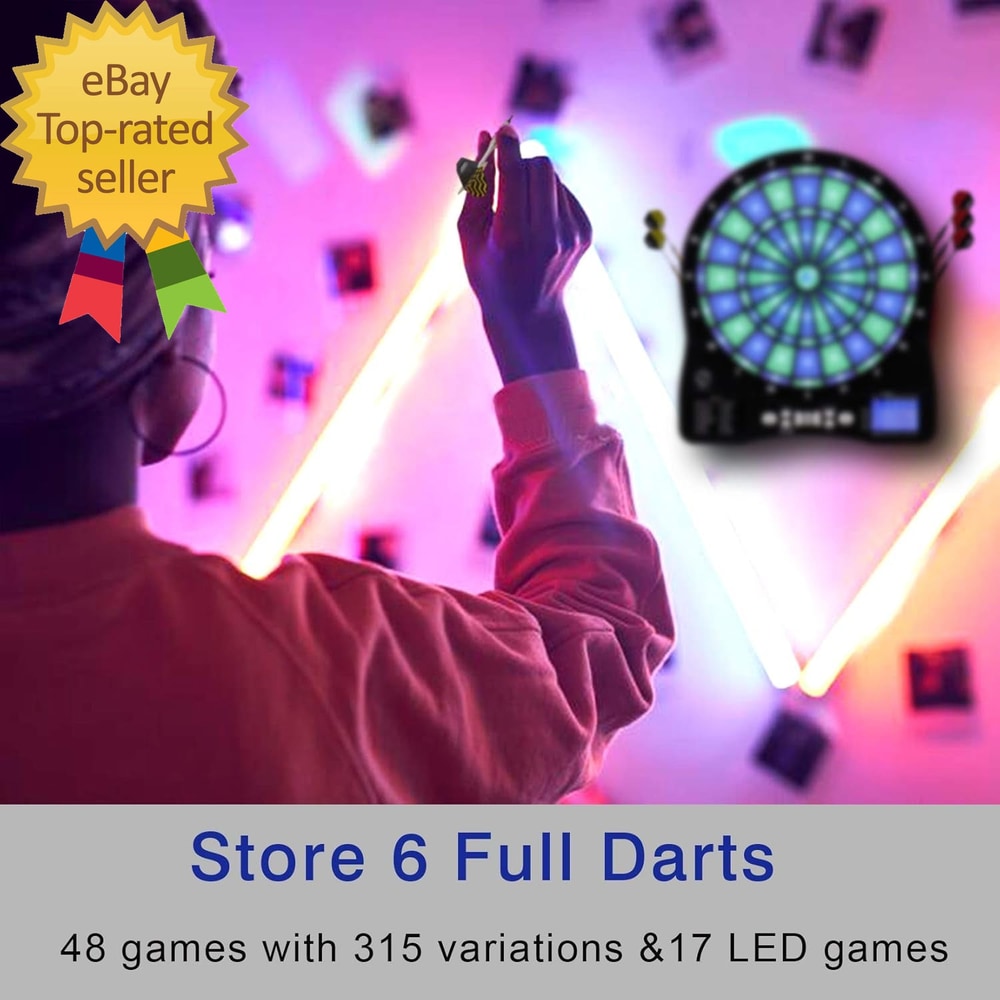 Electronic Dart Board,13 Inch Illuminated Segments Light Based Games Electric Da