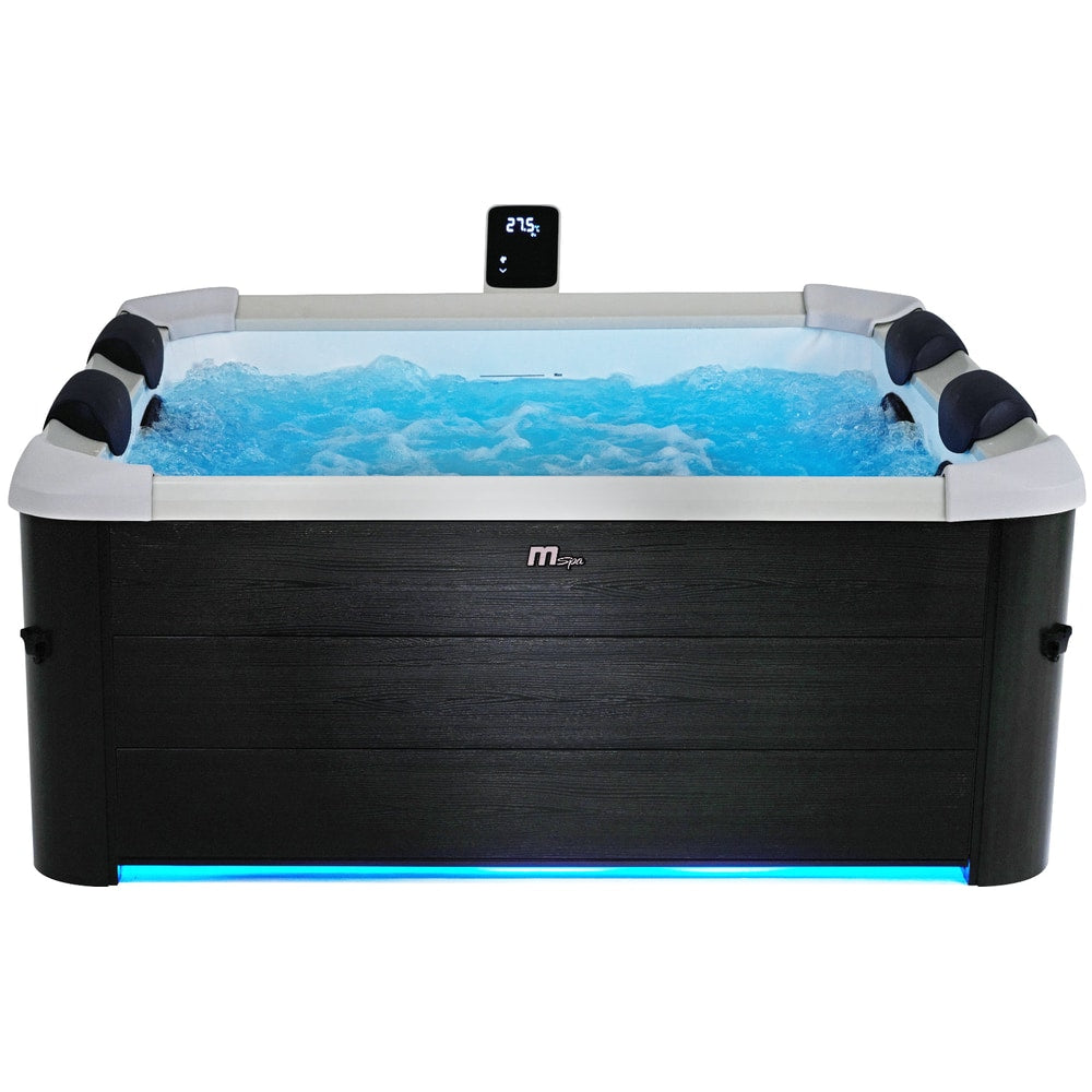 MSPA FRAME OSLO BUBBLE & JET SPA INFLATABLE HOT TUB PLASTIC WOOD WALL LED LIGHTS