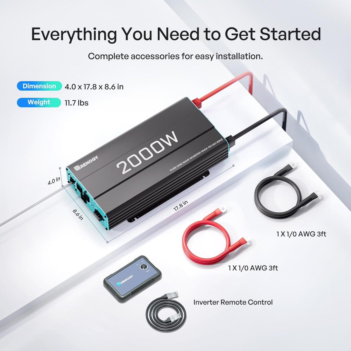 Renogy 2000W 12V Pure Sine Wave Inverter - view 8