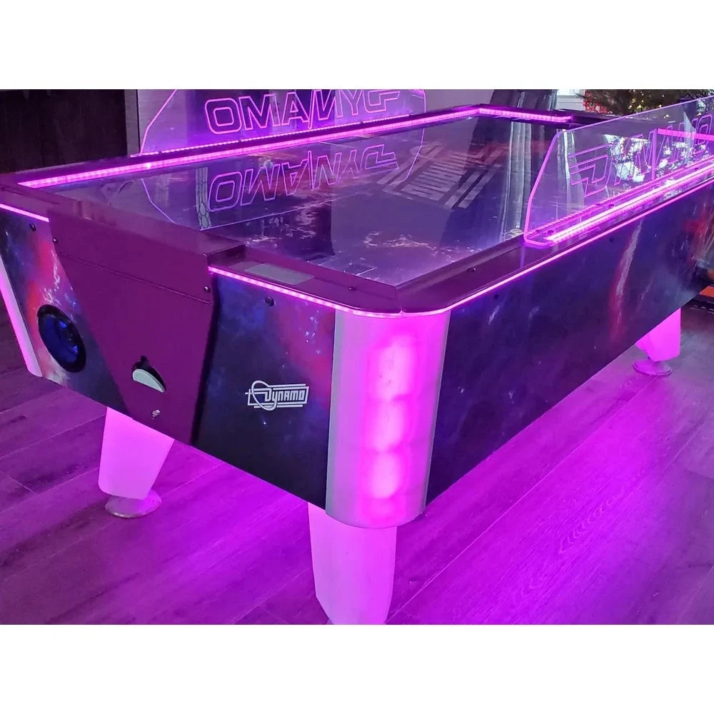 Dynamo Cosmic Thunder 7-Foot LED Air Hockey Table | Backlit Rails, Electronic Scoring, Sound Effects