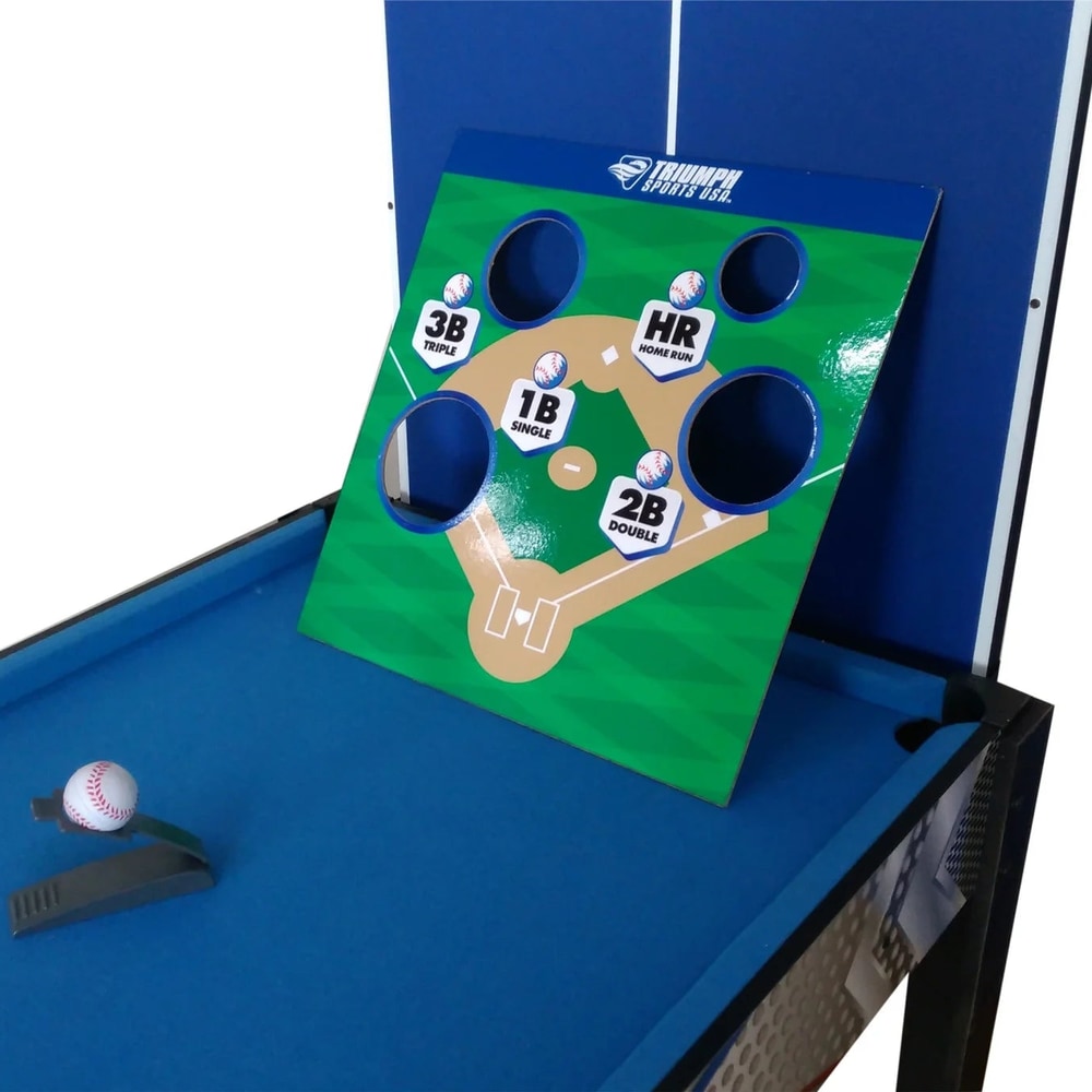 13-In-1 Combo Game Table Includes Basketball, Table Tennis, Billiards, Push Hockey, Launch Football, Baseball, Tic-Tac-Toe, and Skee Bean Bag Toss