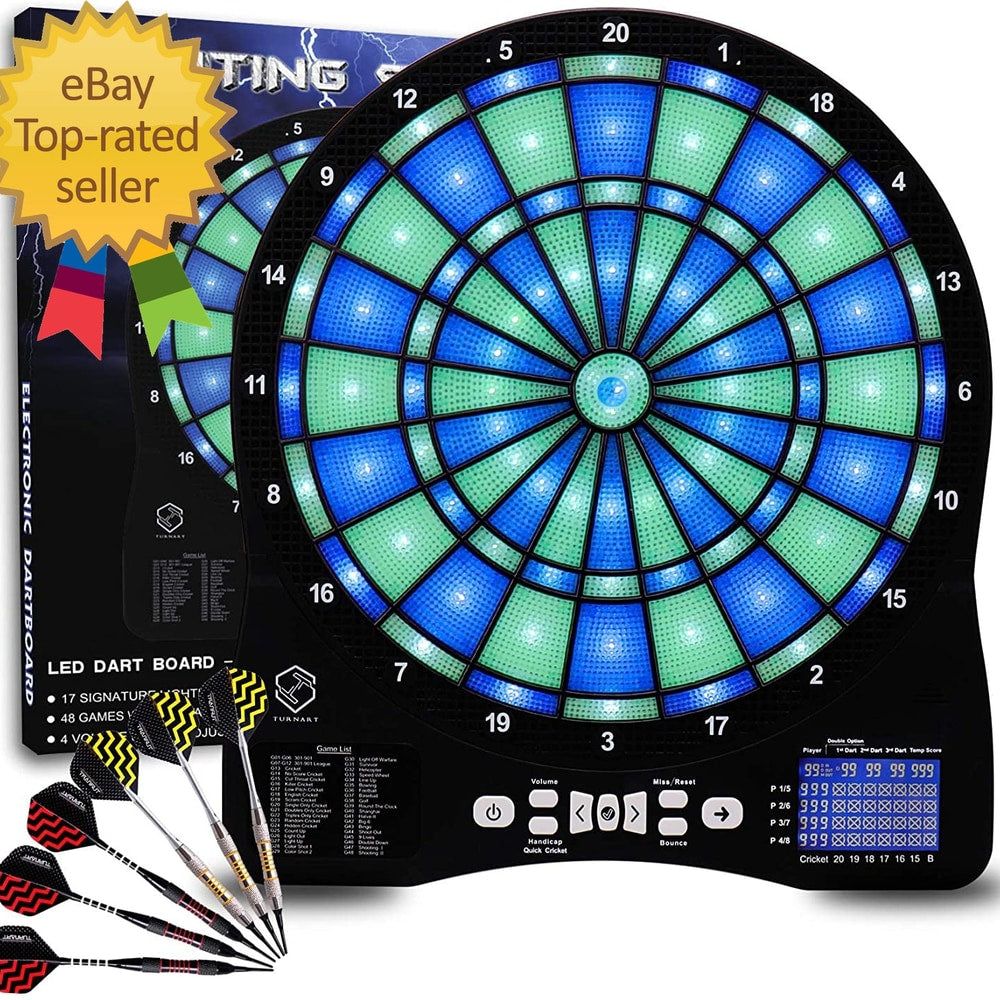 Electronic Dart Board,13 Inch Illuminated Segments Light Based Games Electric Da