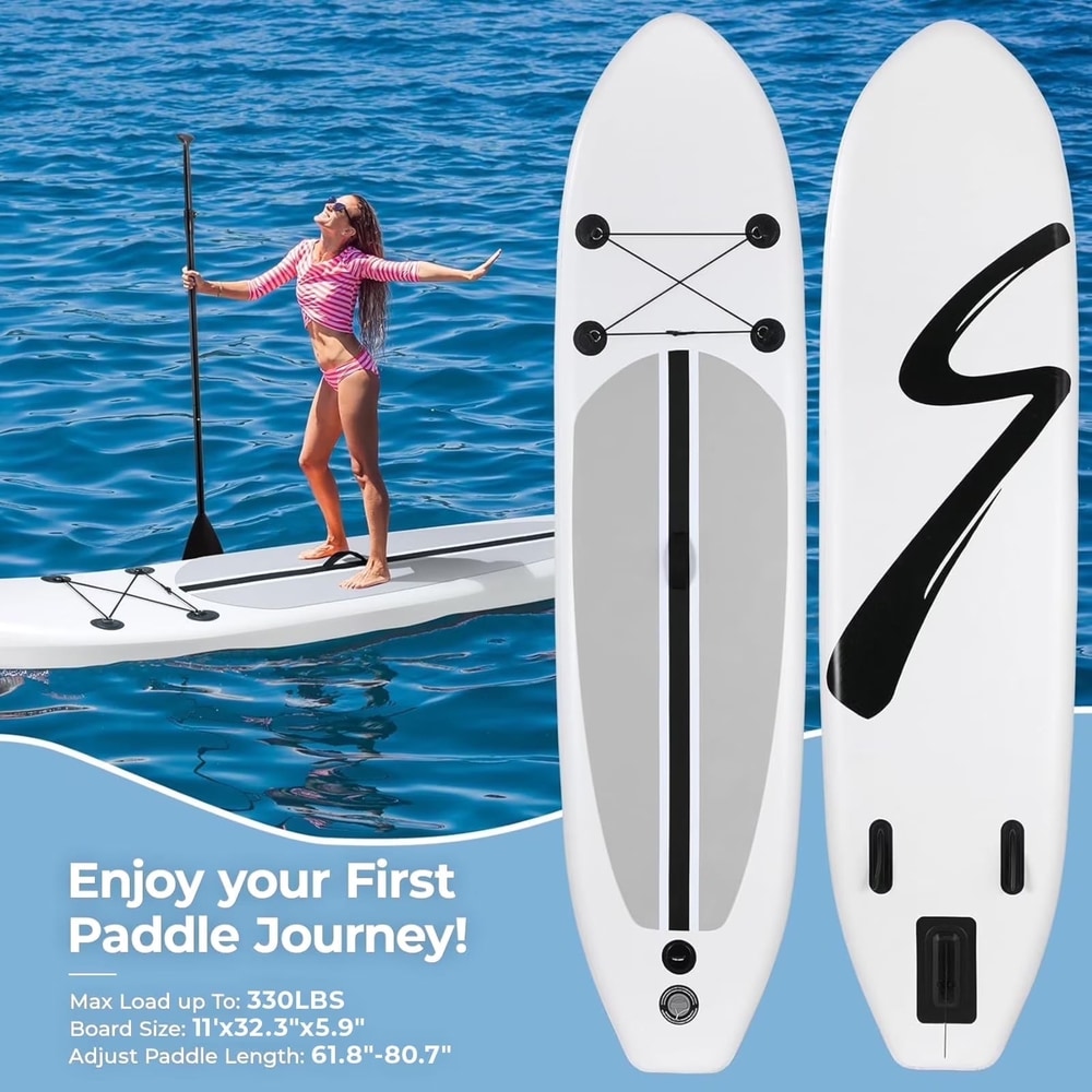 11' Inflatable Stand up Paddle Board 6" Thick with Premium SUP Paddle Board Accessories for All Skill Levels , Pink