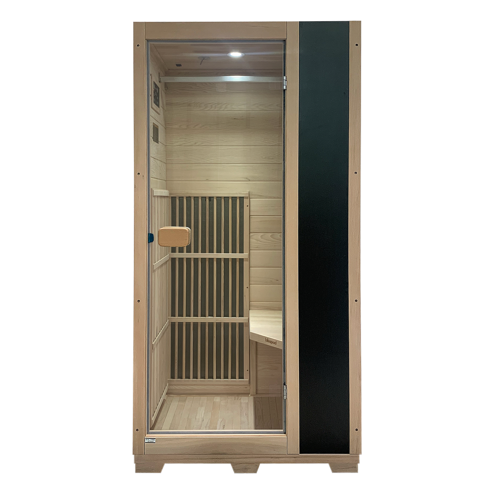 Blisspod Vienna 1-Person Far Infrared Sauna | Low EMF Carbon Heaters, Canadian Hemlock, 4 Colors