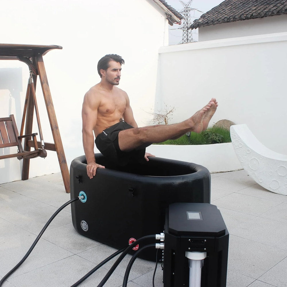 Ice Bath Tub with Water Chiller Compatibility-Xxl 77" X 28"X 24"Cold Plunge Tub for Athletes - Outdoor, Portable, Inflatable - Recovery PRO