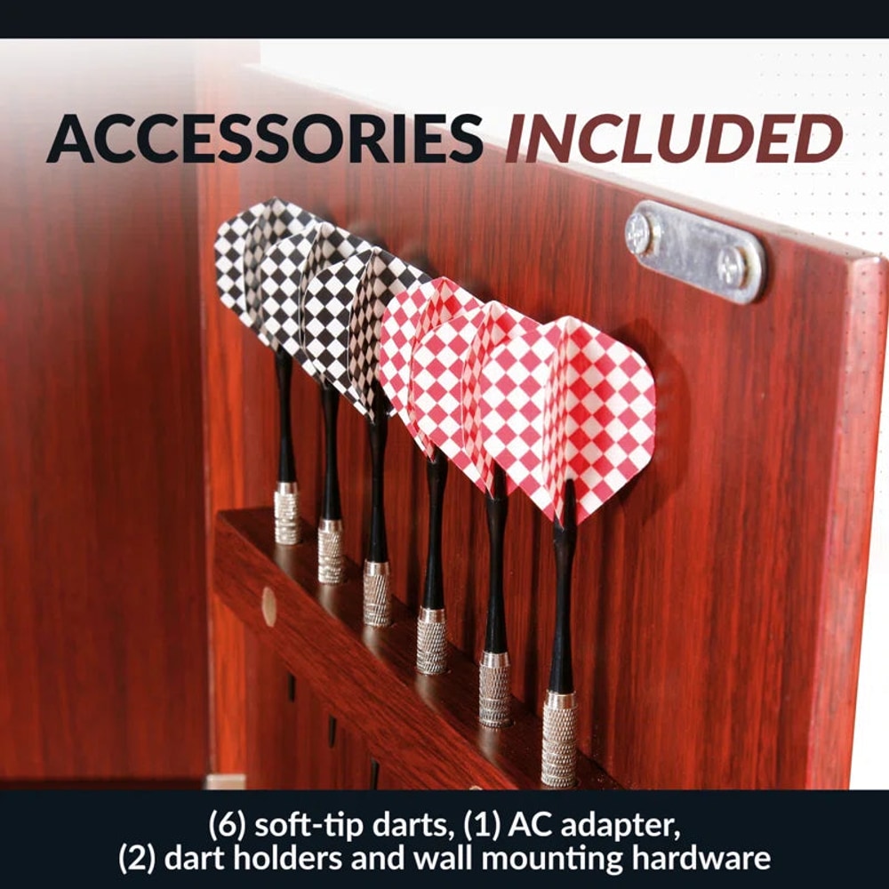 Electronic Dartboard and Cabinet Set with Darts