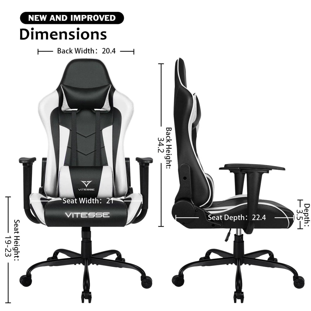 Ergonomic Adult Gamer Chair, 330 Lb Computer Chair, Racing Gaming Office Chair, Gamer Height Adjustable Swivel Chair with Lumbar Support and Headrest