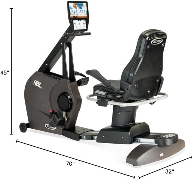 RB8PRO Recumbent Exercise Bike, Gray, Low-Impact Exercise