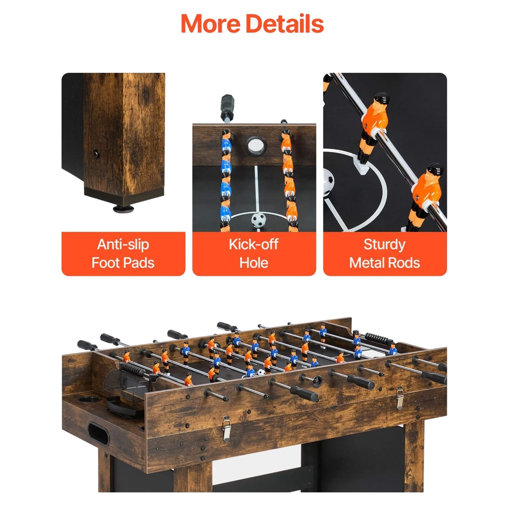 54-Inch 3-in-1 Air Hockey, Ping Pong and Foosball Combo Table | Built-In Blower, Steel Locks, 12mm MDF