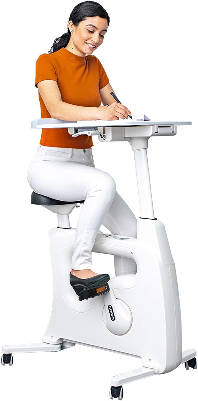 FLEXISPOT Exercise Bike with 2D Desktop, Space Saving Under Desk