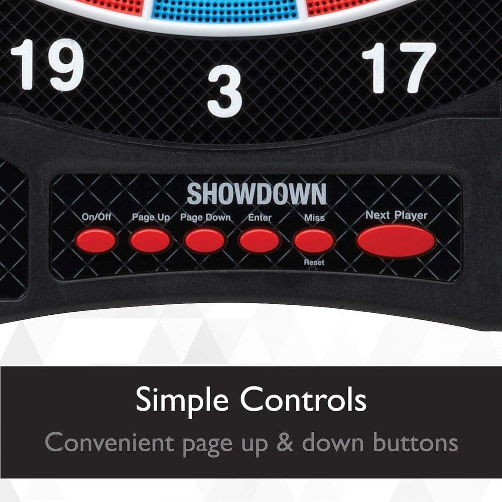 Showdown Electronic Dartboard Sport Size over 30 Games with 590 Options Automati