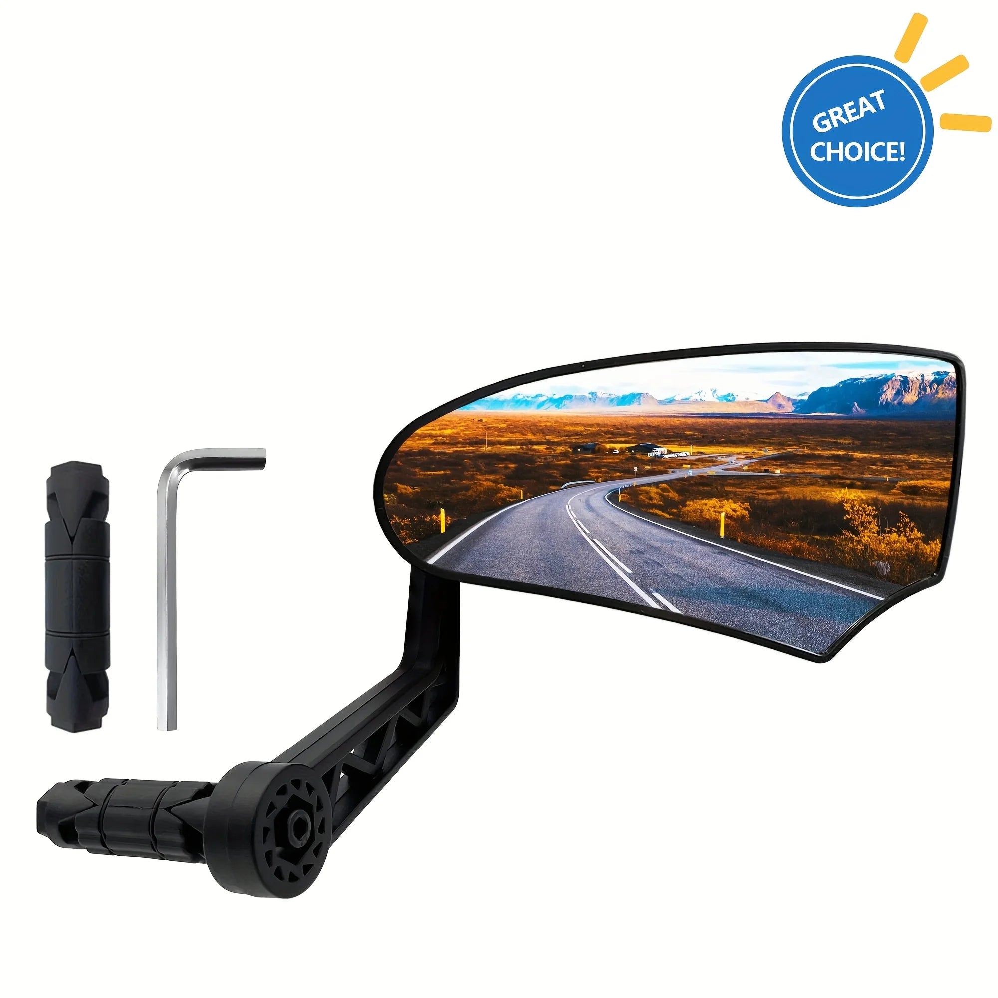 Bike Mirror, HD Glass Bicycle Mirrors for Handlebar Mount, Adjustable Bar End Bike Rear View Mirror, Scratch Resistant Handlebar