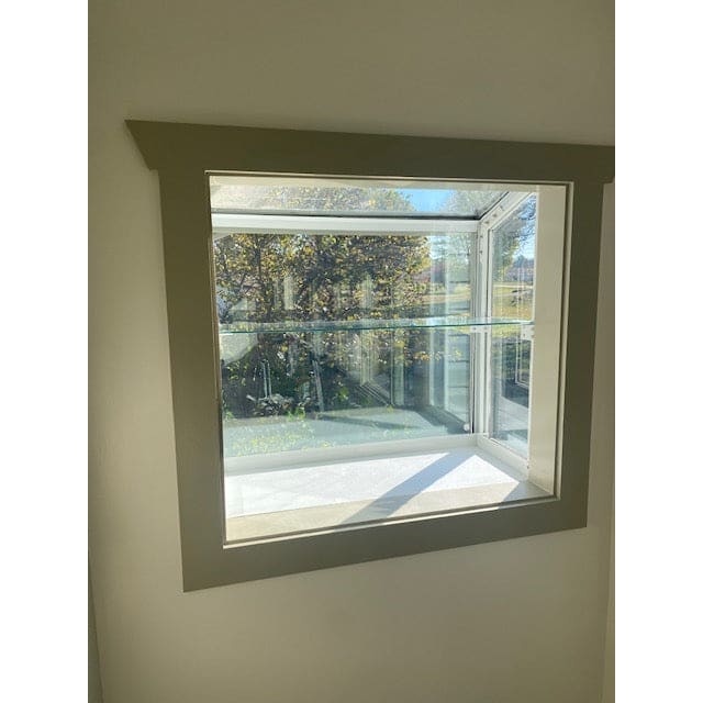 Janco Garden Window Glass Shelf | 3/16 in Glass with Hanging Brackets, Small or Large Size