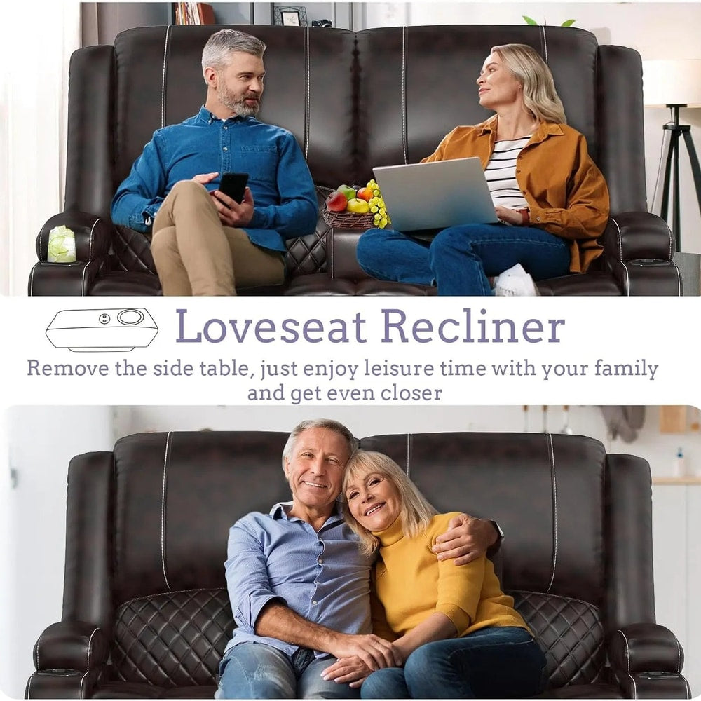 Leather 2 Seater Recliner Sofa Couch