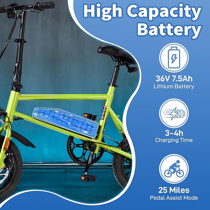 Winado Electric Bike for Adults, 14" Folding Electric Bicycle