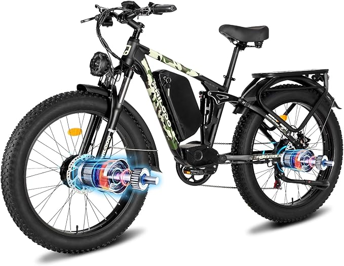 PHILODO Forester Electric Bike, 60V 26Ah Bike Battery for Long Range