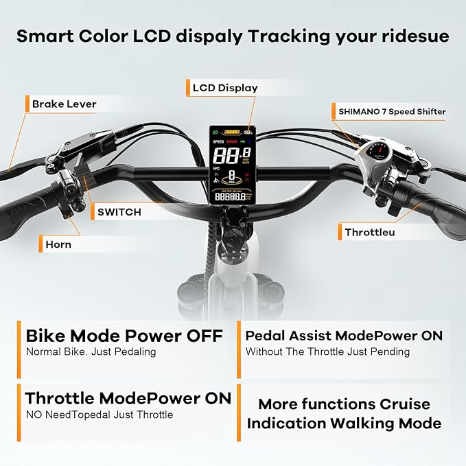 1500W Electric Bike for Adults,48V 20/60Ah Removable Battery