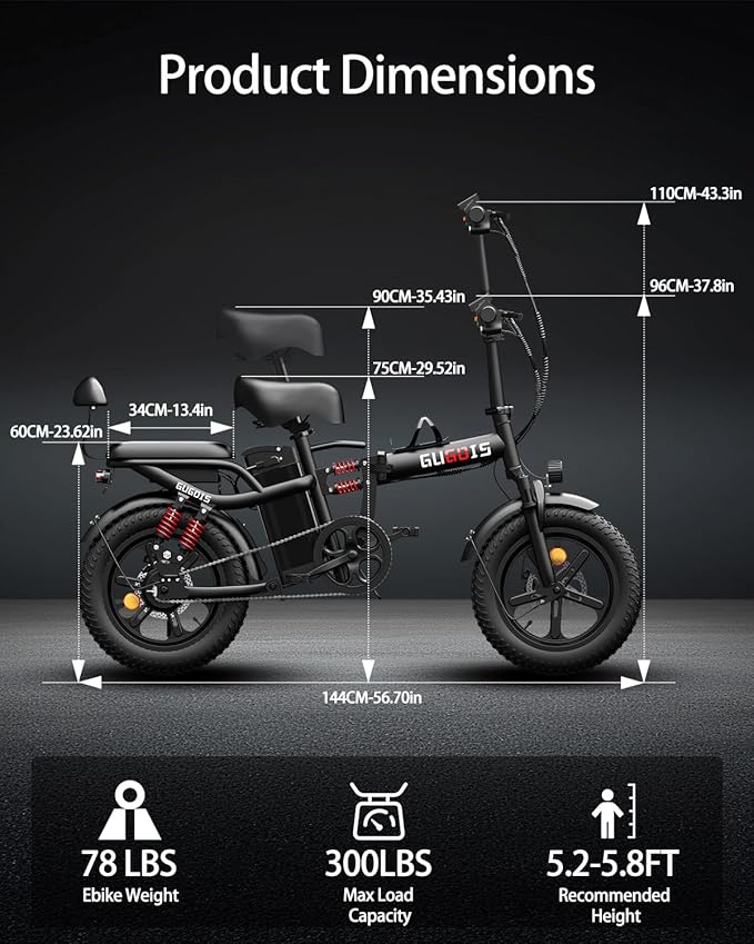2 Seater Electric Bike for Adults,Mini Bike