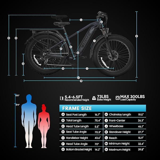 VELOWAVE Electric Bike for Adults Peak 1200W BAFANG Motor