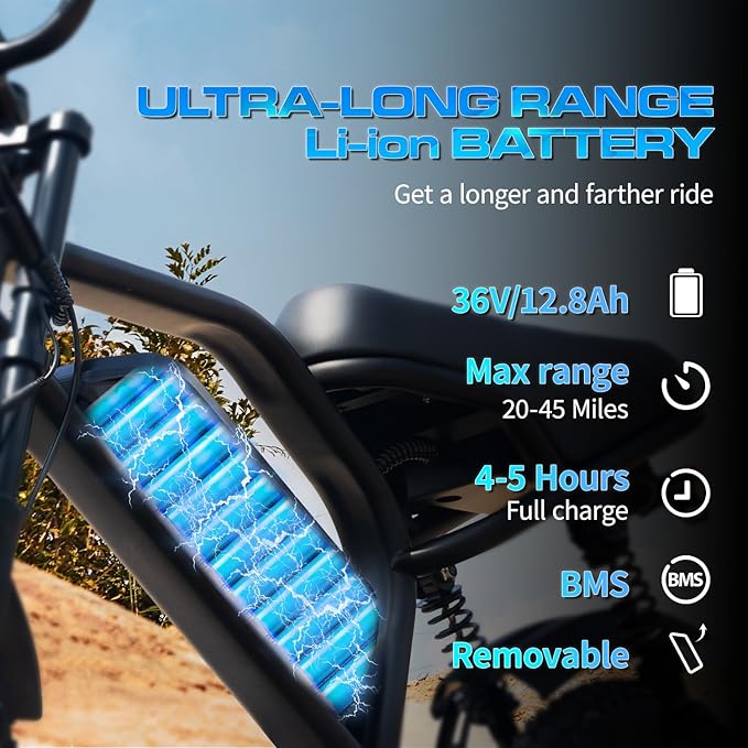 Electric Bike, 16'' Fat Tire eBike for Teens/Adults
