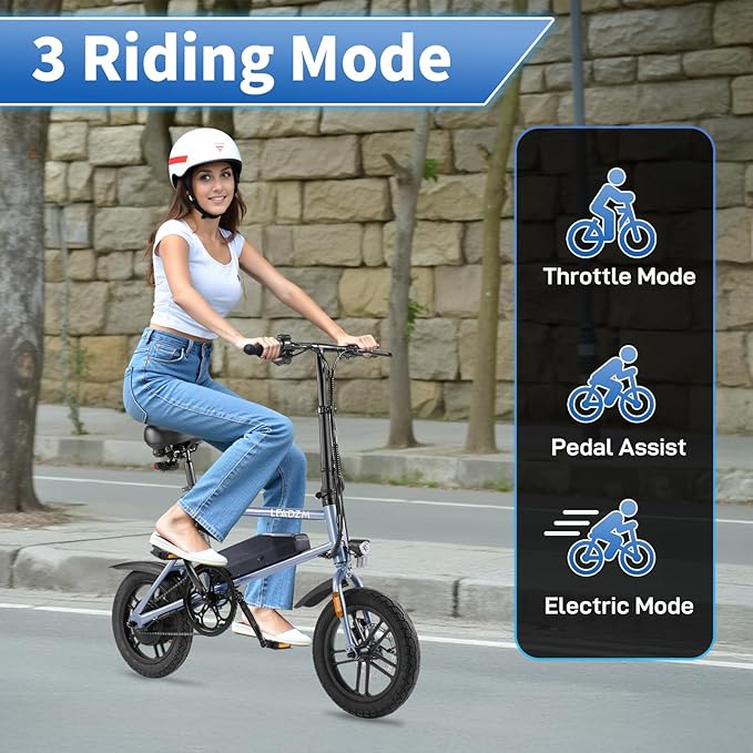 Winado Electric Bike for Adults, 14" Folding Electric Bicycle 450W Motor