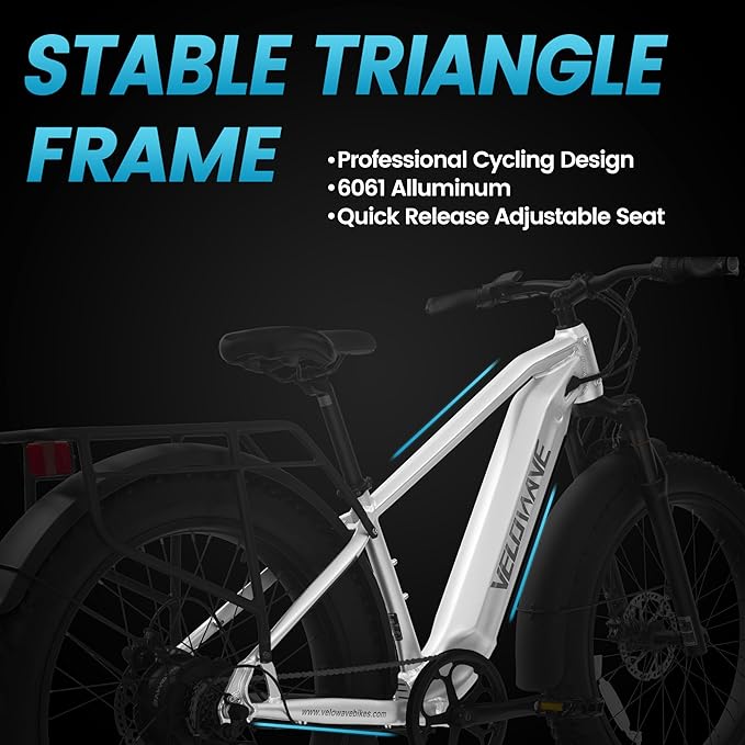 VELOWAVE Electric Bike for Adults Peak 1200W BAFANG Motor