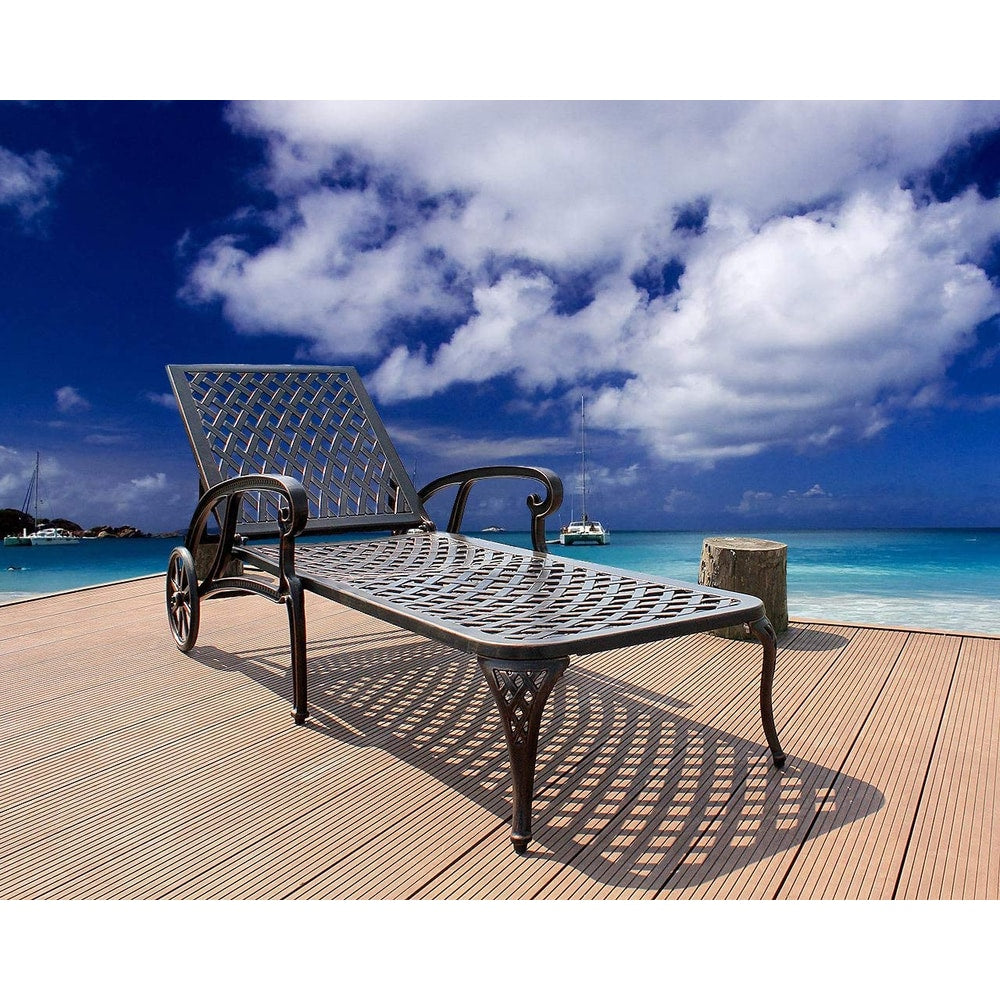 Aluminium Cast lounge chair 2pcs brown