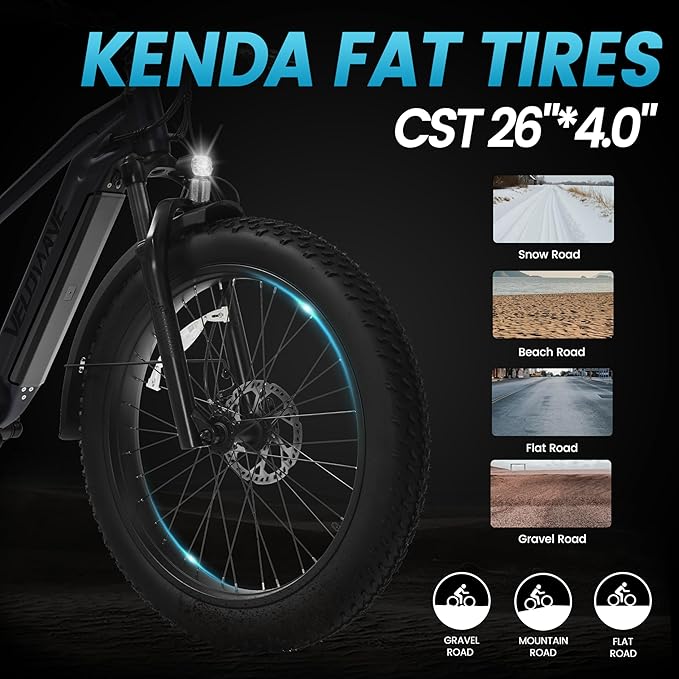 VELOWAVE Electric Bike for Adults Peak 1200W BAFANG Motor