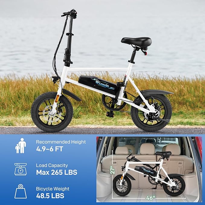 Winado Electric Bike for Adults, 14" Folding Electric Bicycle