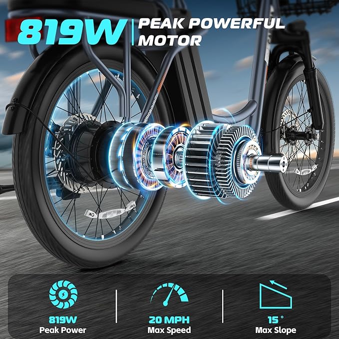 Caroma Electric Scooter with Seat, 48V Removable Battery E-Bike