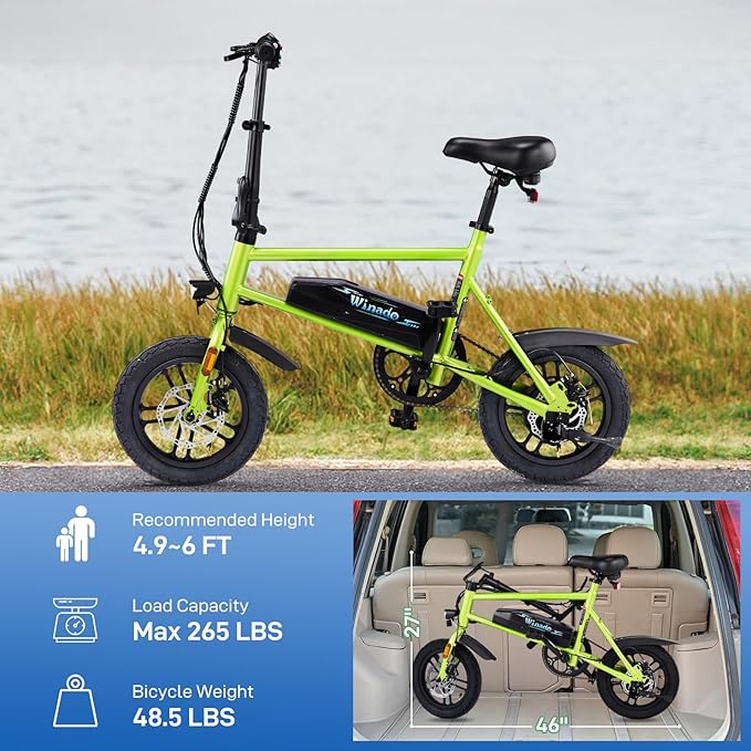 Winado Electric Bike for Adults, 14" Folding Electric Bicycle