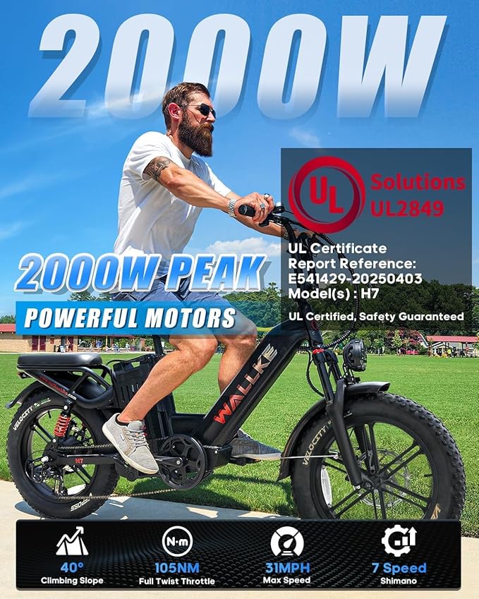 W Wallke H7 AWD Dual Motor Electric Bike for Adult
