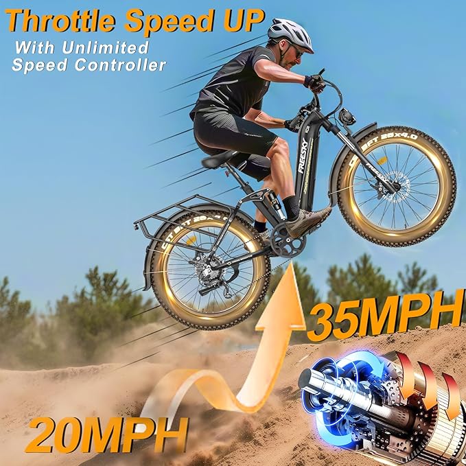 FREESKY Electric Bike for Adults,105mile Long Range Ebike