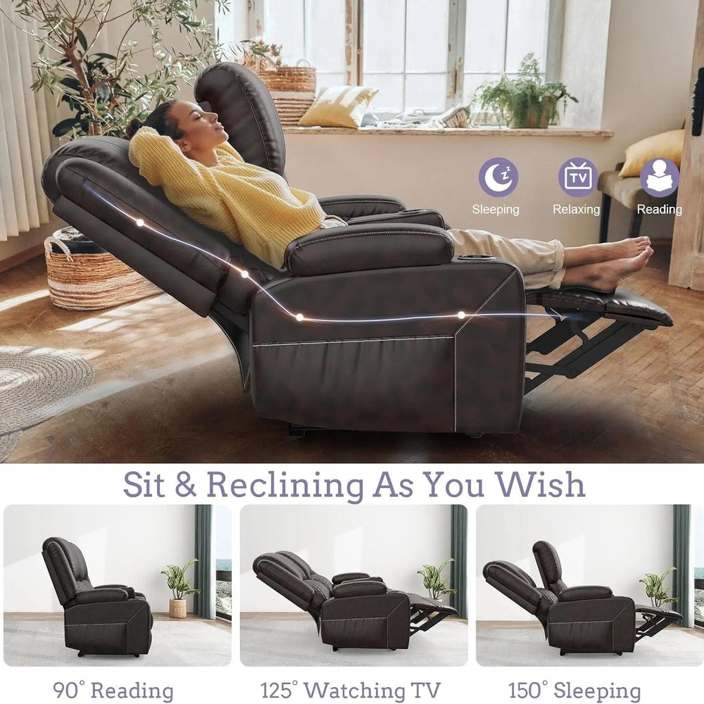 Leather 2 Seater Recliner Sofa Couch