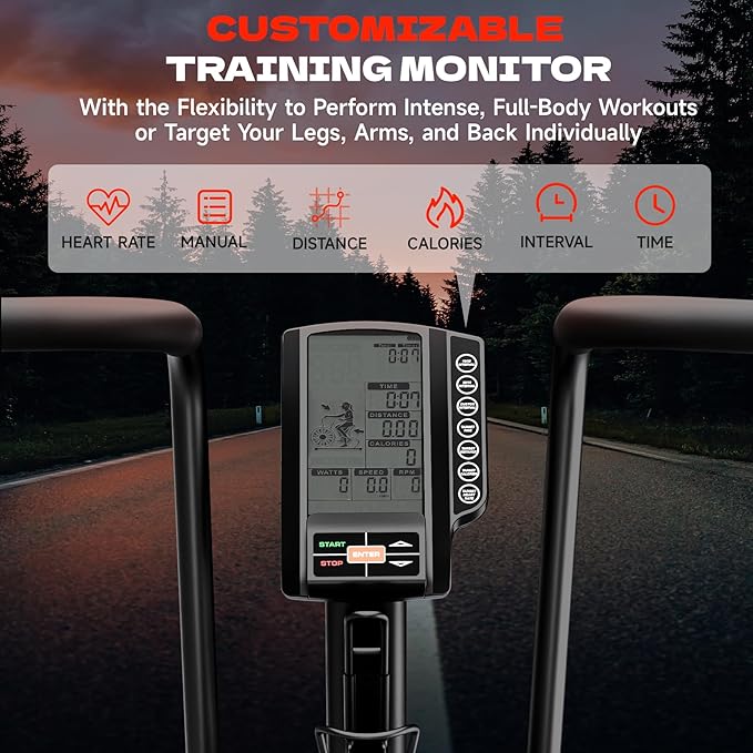 Air Bike, Exercise Bike with Magnetic & Air Resistance Fan Bike