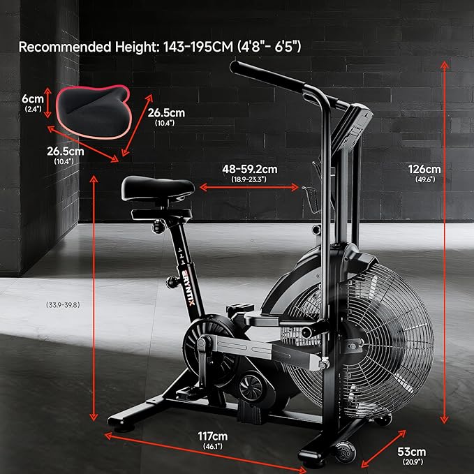 Air Bike, Exercise Bike with Magnetic & Air Resistance Fan Bike