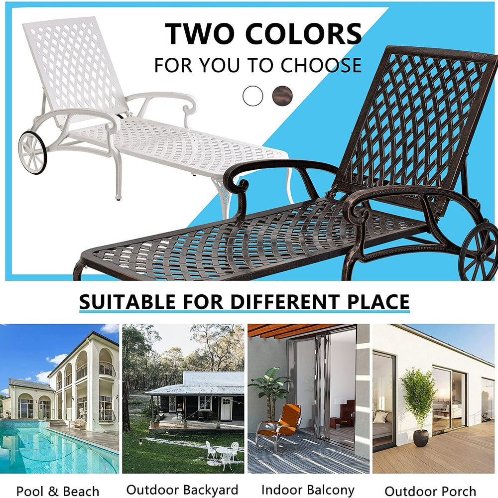 Aluminium Cast lounge chair 2pcs brown