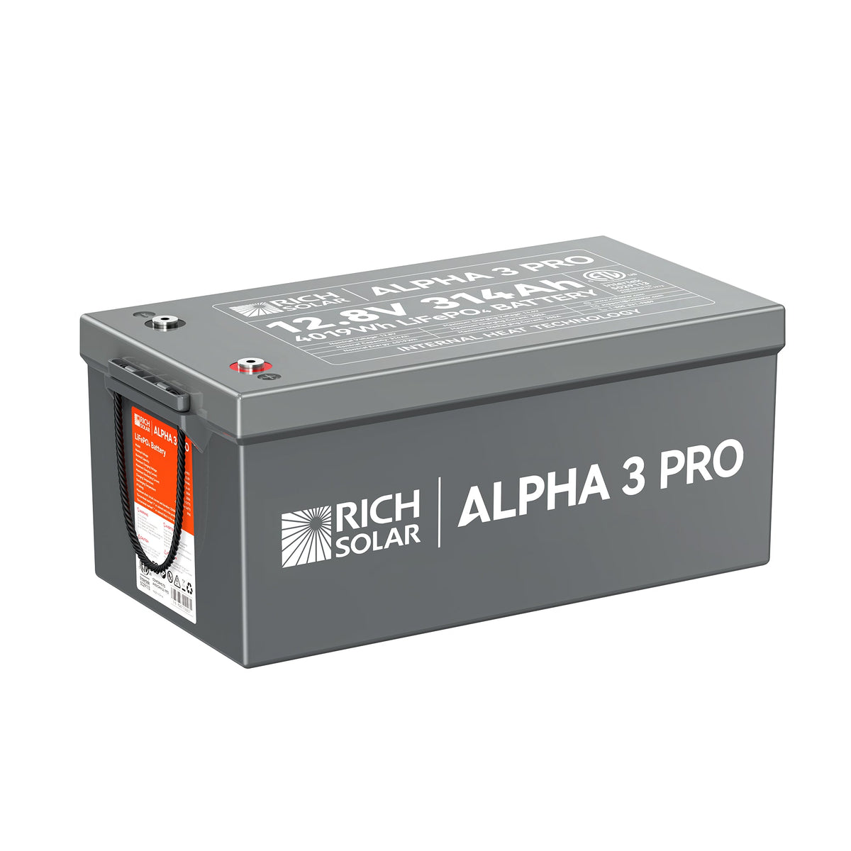 RICH SOLAR ALPHA 3 PRO 12V 314Ah LiFePO4 Battery - view 1