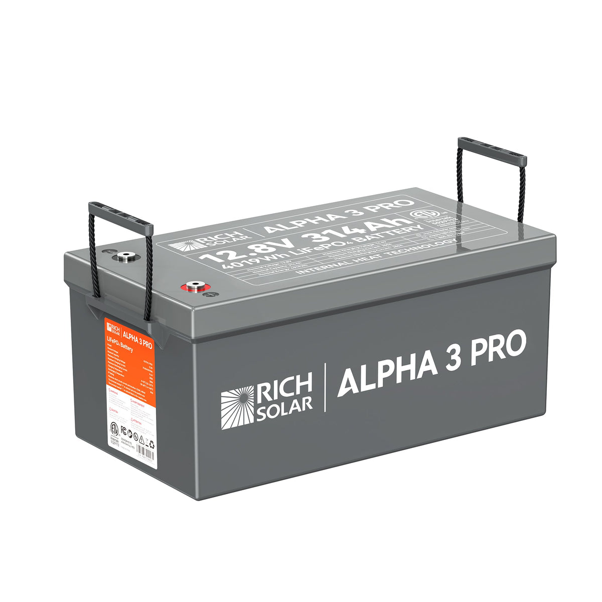 RICH SOLAR ALPHA 3 PRO 12V 314Ah LiFePO4 Battery - view 3