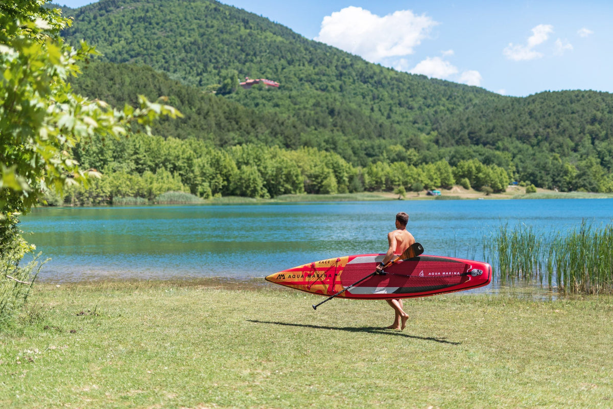 Aqua Marina RACE 12'6" Inflatable Racing Paddle Board | 27 in Wide, Carbon Stringers, 18 PSI