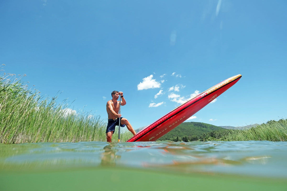 Aqua Marina RACE 12'6" Inflatable Racing Paddle Board | 27 in Wide, Carbon Stringers, 18 PSI