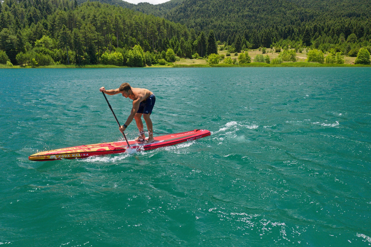 Aqua Marina RACE 12'6" Inflatable Racing Paddle Board | 27 in Wide, Carbon Stringers, 18 PSI