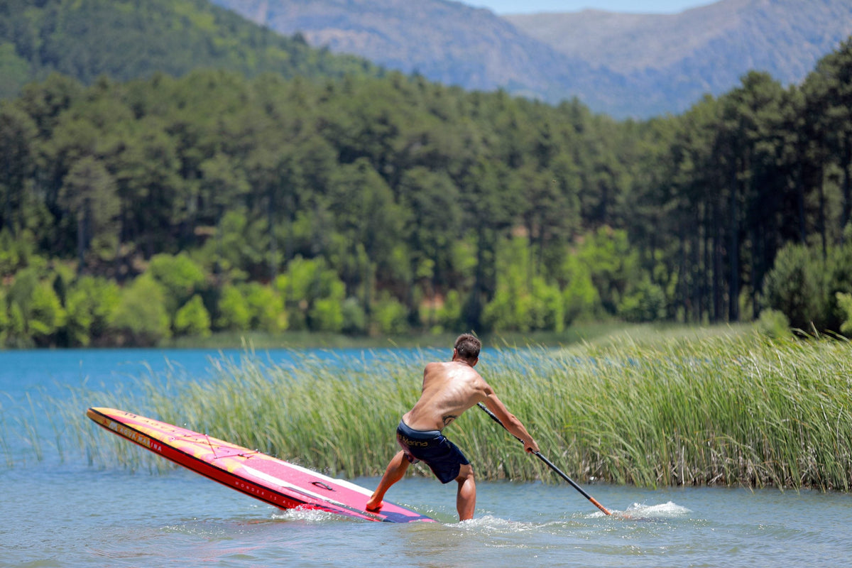 Aqua Marina RACE 12'6" Inflatable Racing Paddle Board | 27 in Wide, Carbon Stringers, 18 PSI